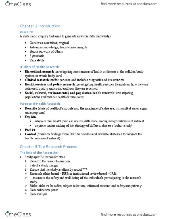 HSCI 307 Lecture Notes - Lecture 1: Institutional Review Board, Cohort Study, Research thumbnail