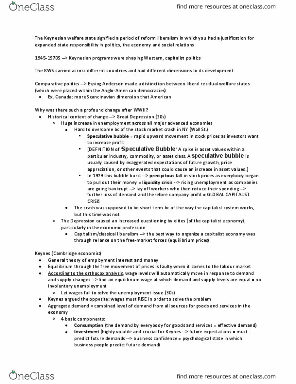 POLS 1000 Lecture Notes - Lecture 2: Effective Demand, Aggregate Demand, Comparative Politics thumbnail