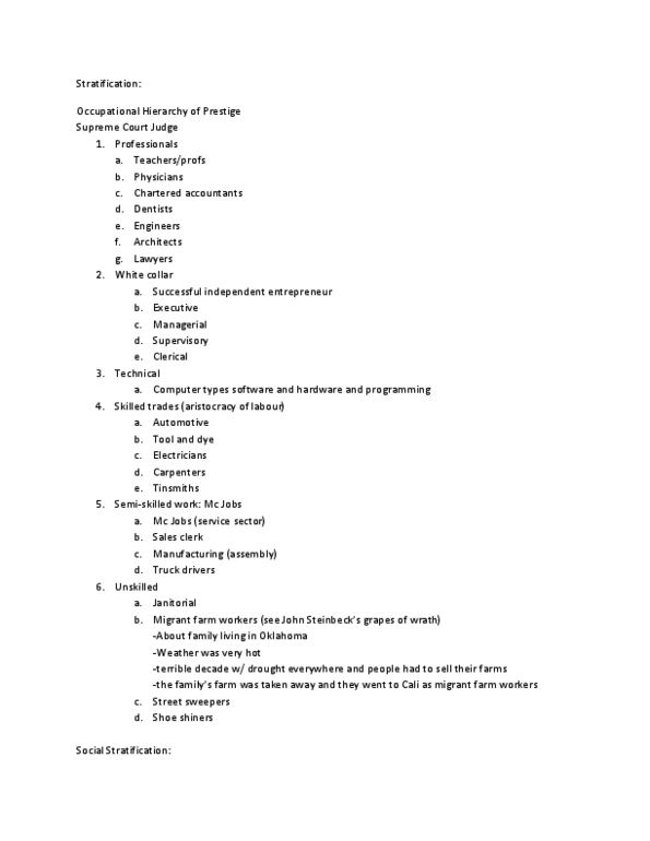 SOCIOL 4A03 Lecture Notes - Shoeshiner, Social Inequality thumbnail