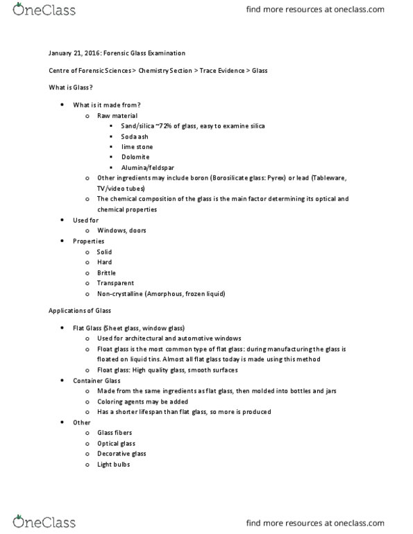 FSC239Y5 Lecture Notes - Lecture 6: Cobalt Glass, Borosilicate Glass, Bulletproof Glass thumbnail