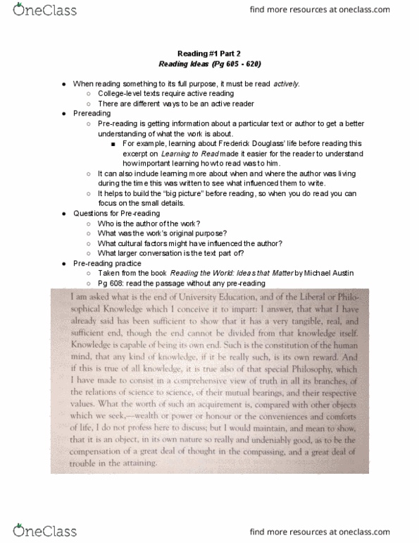 ENGLISH 125 Chapter Notes - Chapter 1.5: Thesis Statement, Long-Term Memory thumbnail