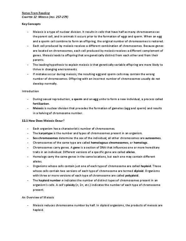 BIO152H5 Chapter Notes - Chapter 12: Karyotype, Allosome, Cytokinesis thumbnail