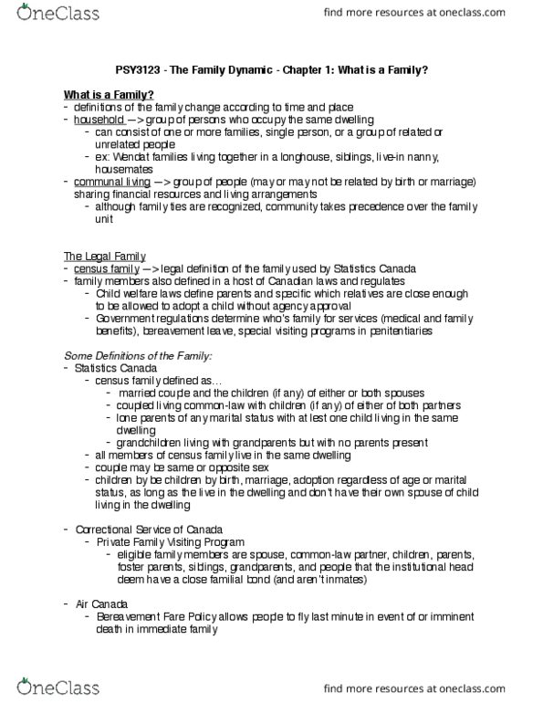 PSY 3123 Chapter Notes - Chapter 1: Symbolic Interactionism, Nuclear Family, Robert Bales thumbnail