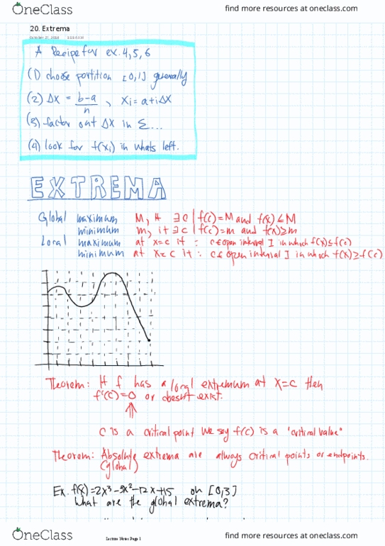 MAT186H1 Lecture 20: 20. Extrema thumbnail