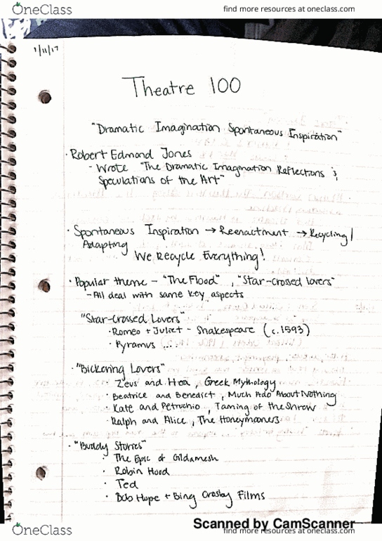 THEA 100 Lecture 1: Theatre 100 Lecture 1 (1-11-17) thumbnail