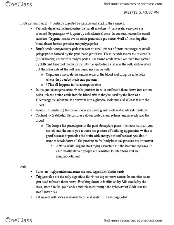 CAS BI 315 Lecture Notes - Lecture 27: Pancreatic Lipase Family, Lipid Droplet, Bile Acid thumbnail