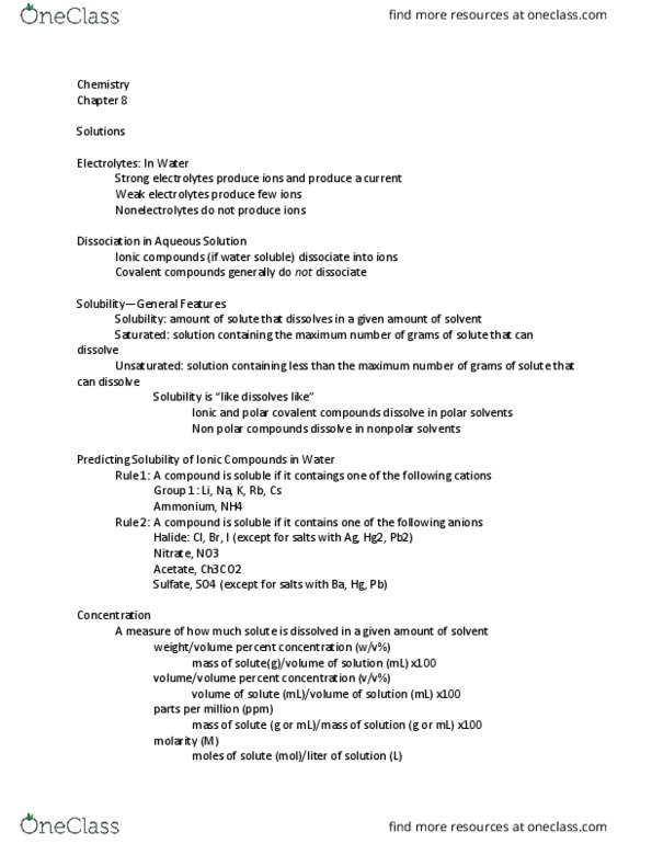 CH 104 Lecture Notes - Lecture 8: Covalent Bond, Solution, Boiling Points thumbnail