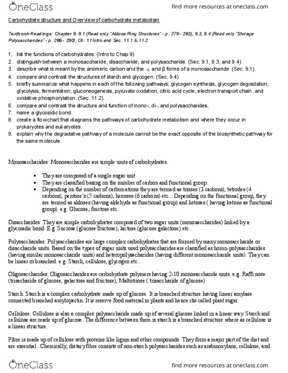 BIOCHEM 420 Lecture Notes - Lecture 13: Triosephosphate Isomerase, Phosphoglycerate Kinase, Phosphoglycerate Mutase thumbnail