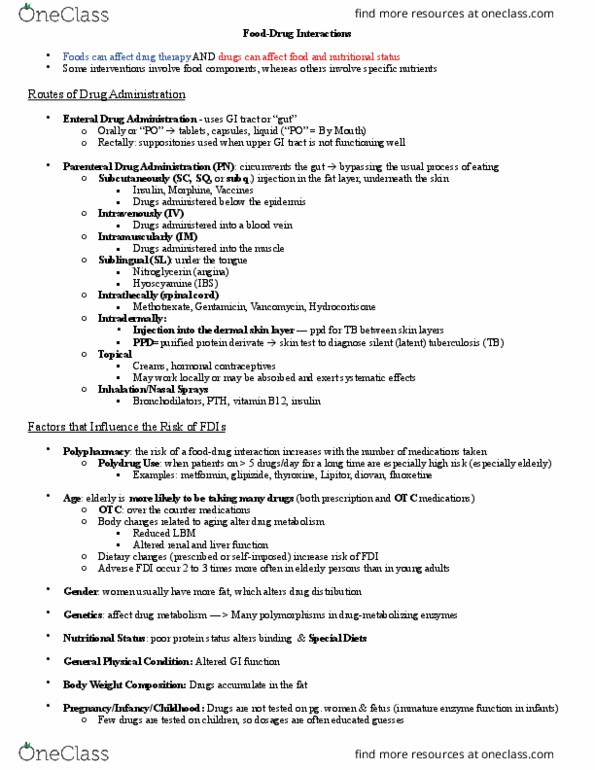 NUTRITN 580 Lecture Notes - Lecture 1: Drug Metabolism, Phenytoin, Ciprofloxacin thumbnail