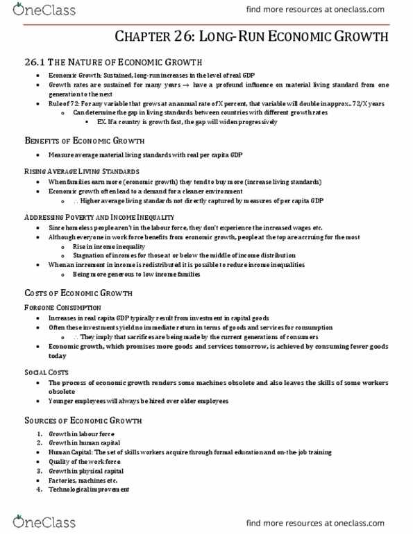 ECON 105 Chapter Notes - Chapter 26: List Of Countries By Real Gdp Growth Rate, Real Interest Rate, Human Capital thumbnail