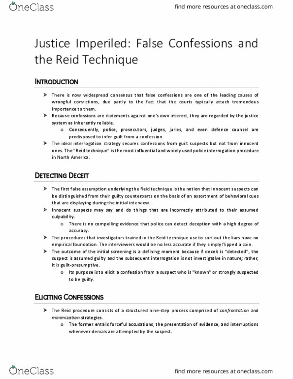 PSYC 3600 Chapter Notes - Chapter 1: Reid Technique, Operant Conditioning, Tunnel Vision thumbnail