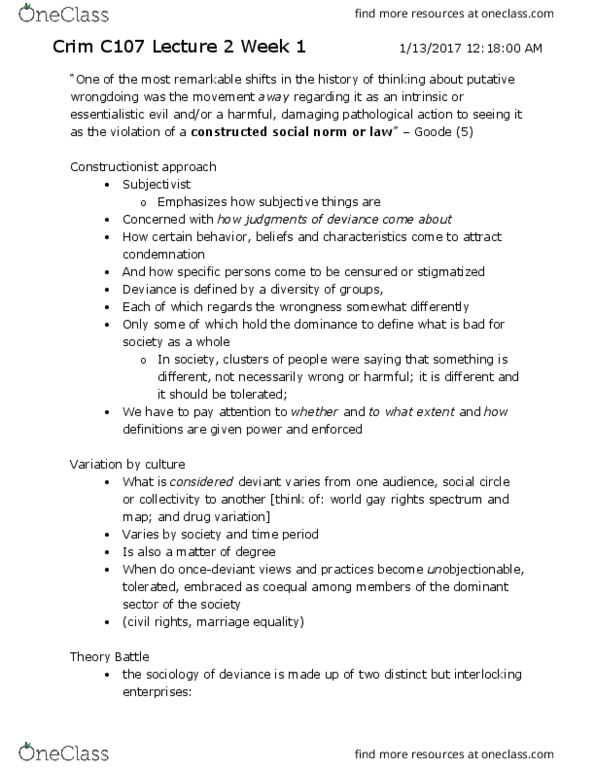 CRM/LAW C107 Lecture Notes - Lecture 2: Norm (Social), Lemonade, Positivism thumbnail