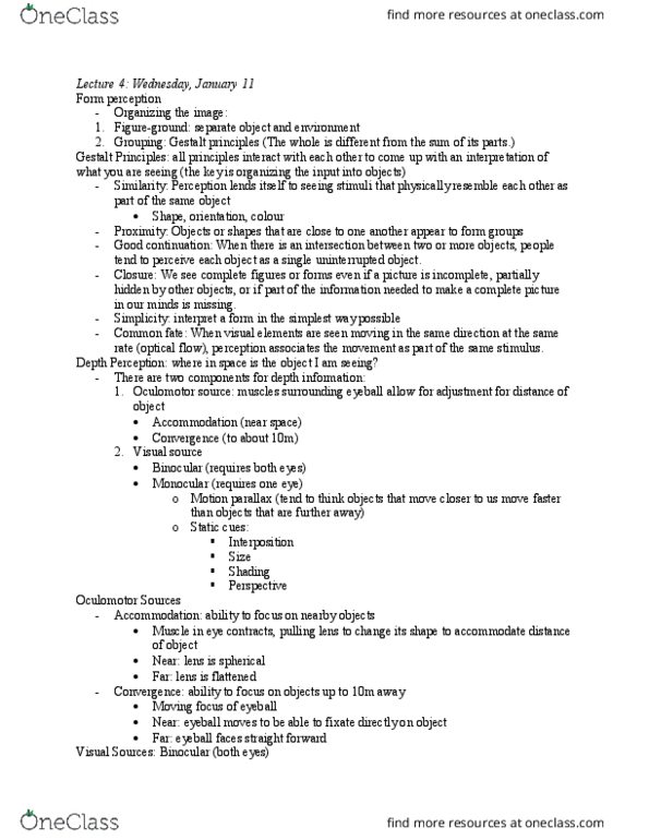 PSYCH 2H03 Lecture Notes - Lecture 4: Optical Flow, Gestalt Psychology, Railways Act 1921 thumbnail