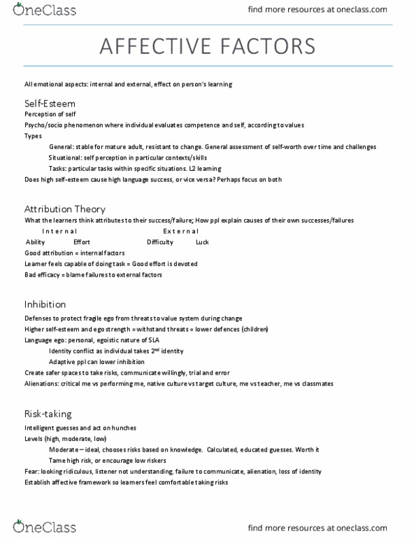 DLS 1100 Lecture Notes - Lecture 6: Stage Fright, Extraversion And Introversion thumbnail