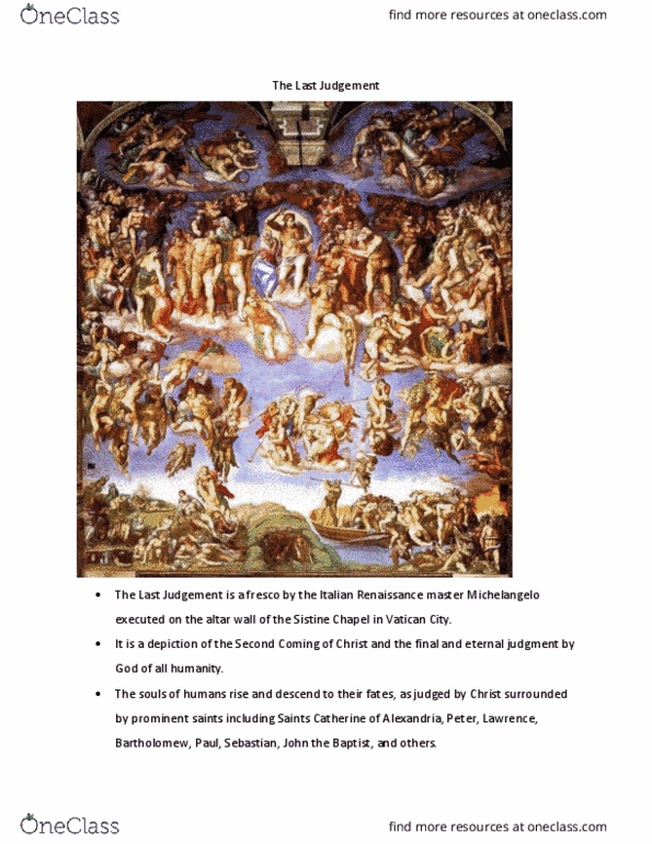 ARHI 1101 Lecture Notes - Lecture 7: Sistine Chapel Ceiling, Aeneid thumbnail