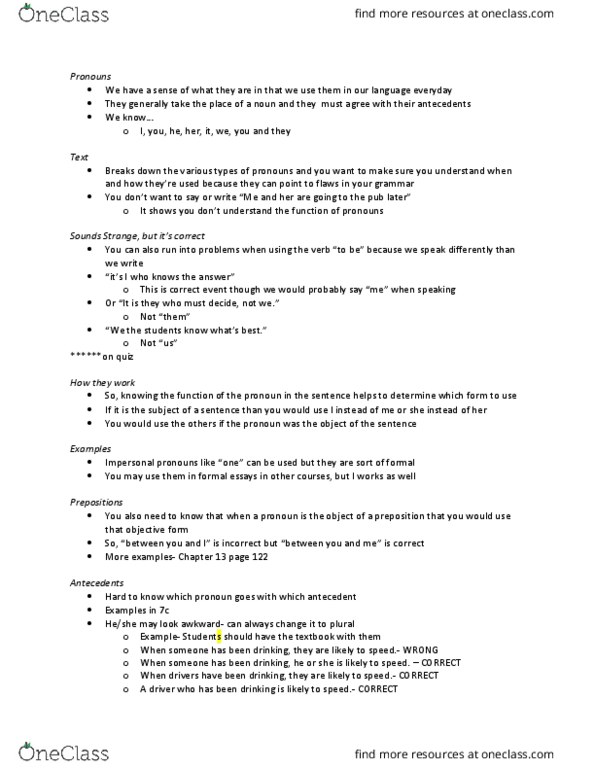 Writing 2125 Lecture Notes - Lecture 3: Preposition And Postposition thumbnail