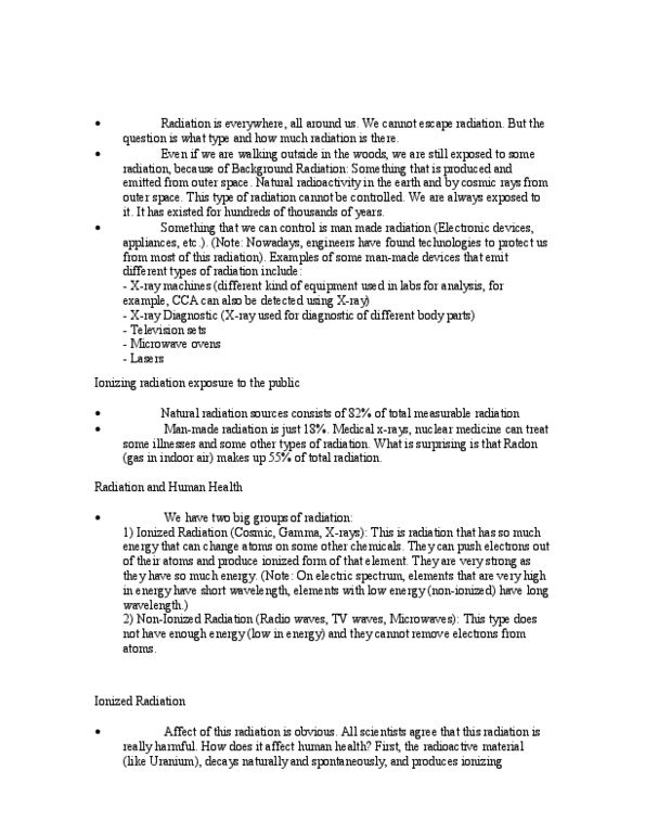 ENST200 Lecture Notes - Nuclear Power Plant, Burn, Radiography thumbnail