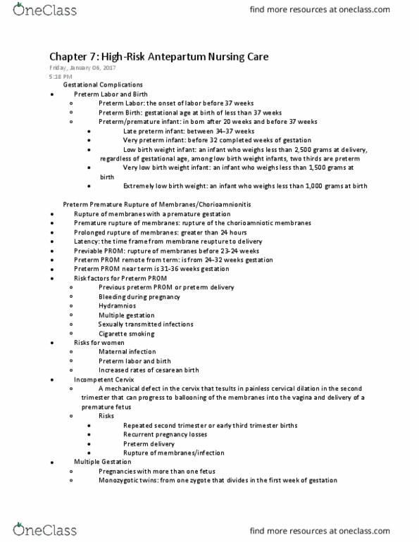 NURS 3330 Chapter Notes - Chapter 7: Monocyte, Impaired Glucose Tolerance, Vertically Transmitted Infection thumbnail