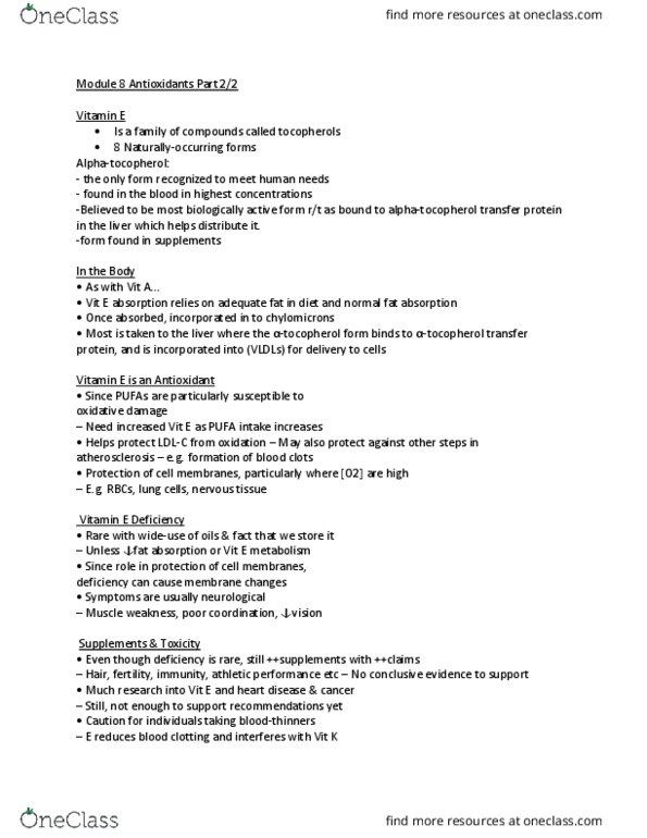 FNN 100 Lecture Notes - Lecture 14: Lycopene, Zeaxanthin, Phytoestrogens thumbnail