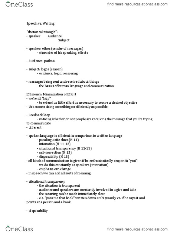 Writing 2210F/G Lecture Notes - Lecture 1: Creator Ownership In Comics, Paralanguage, Feedback thumbnail