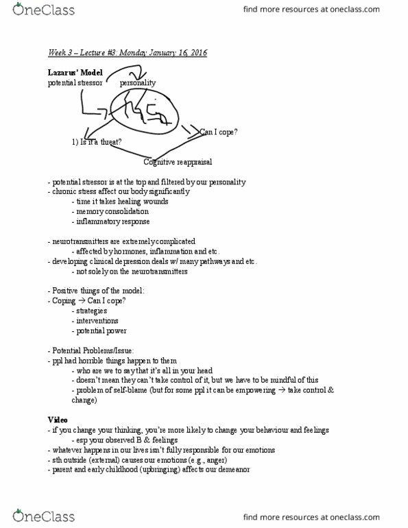 PSYD33H3 Lecture Notes - Lecture 3: Masturbation, Therapeutic Relationship, Memory Consolidation thumbnail