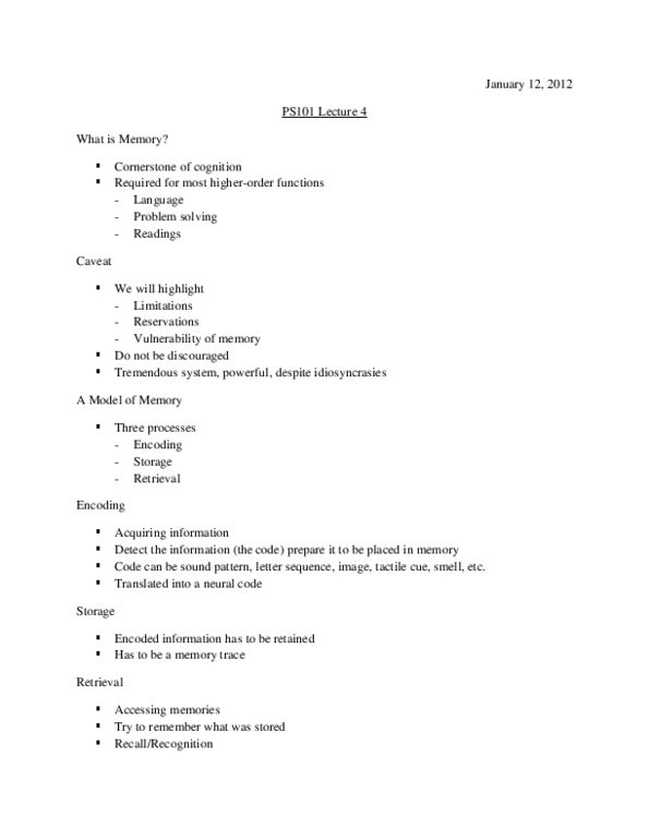 PS102 Lecture Notes - Problem Solving, Partial Trace, Reinforcement thumbnail