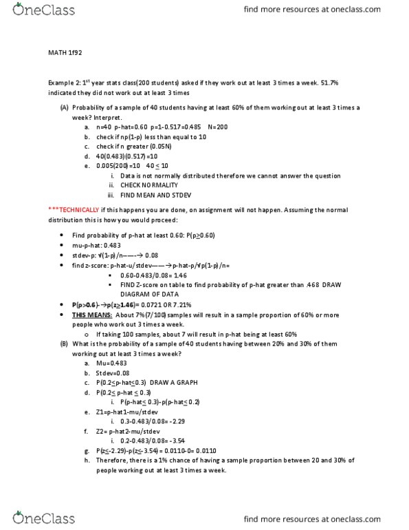 MATH 1F92 Lecture Notes - Lecture 3: Standard Deviation, Fokker E.Ii thumbnail