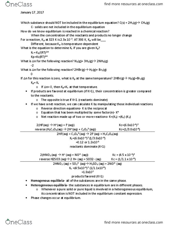 CHEM 1202 Lecture Notes - Lecture 2: Partial Pressure, Rice Chart, Equilibrium Constant thumbnail