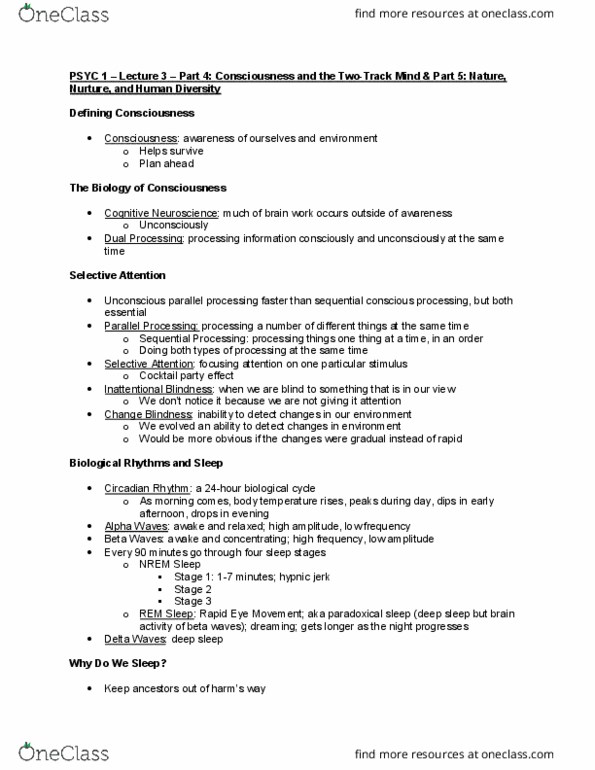 PSYC 1 Lecture Notes - Lecture 3: Heredity, Cell Nucleus, Ejaculation thumbnail