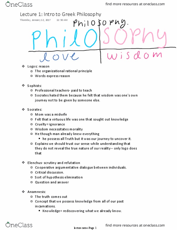 PHIL 1301 Lecture Notes - Lecture 1: Socratic Method, Irony, Aporia thumbnail