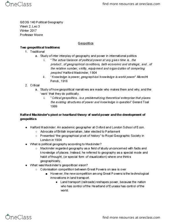 GEOG 140 Lecture 3: GEOG140PoliticalGeographyWeek2Lec3 thumbnail