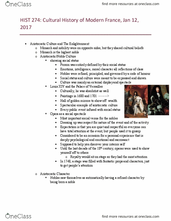 HIST 274 Lecture Notes - Lecture 2: Culture War, Social Equality, Montesquieu thumbnail