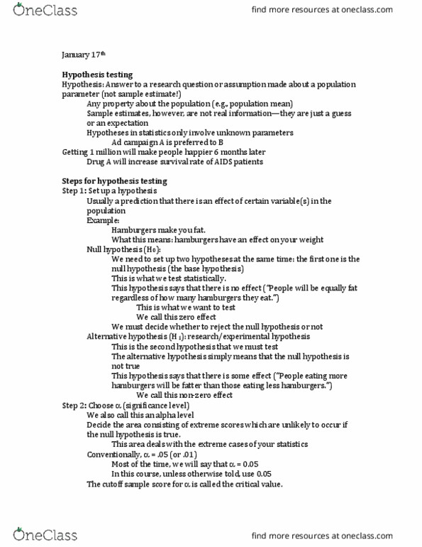 PSYC 305 Lecture Notes - Lecture 2: Visual Analogue Scale, Glucosamine, Simple Random Sample thumbnail