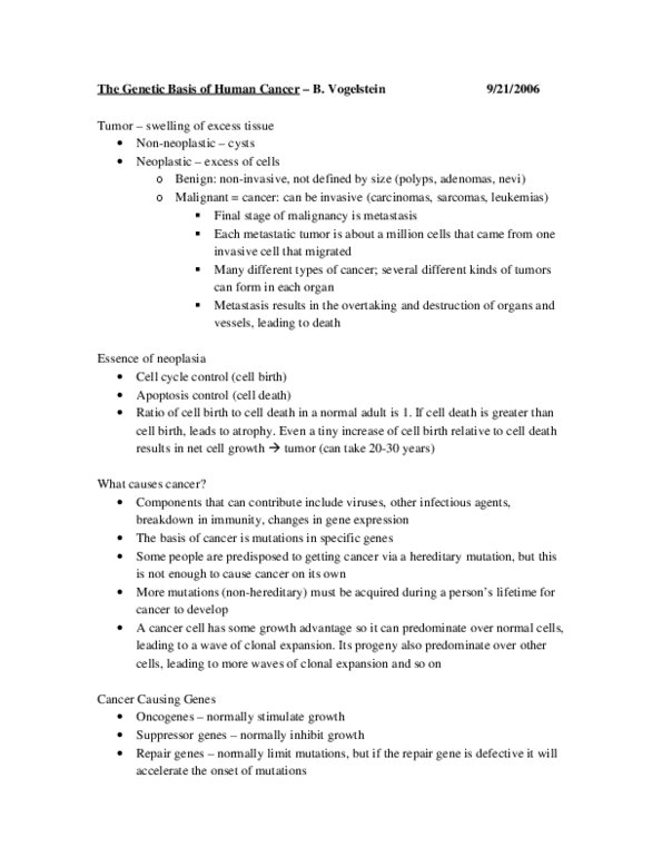 BIOL 1111 Lecture Notes - Aflatoxin, Infectious Mononucleosis, Cervical Cancer thumbnail