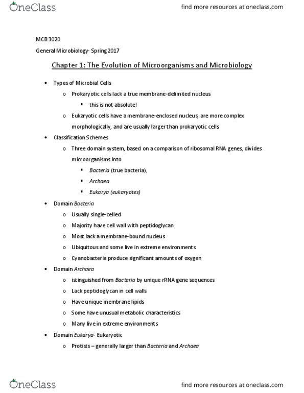 MCB 3020 Lecture Notes - Lecture 7: Motility, Non-Cellular Life, Protozoa thumbnail