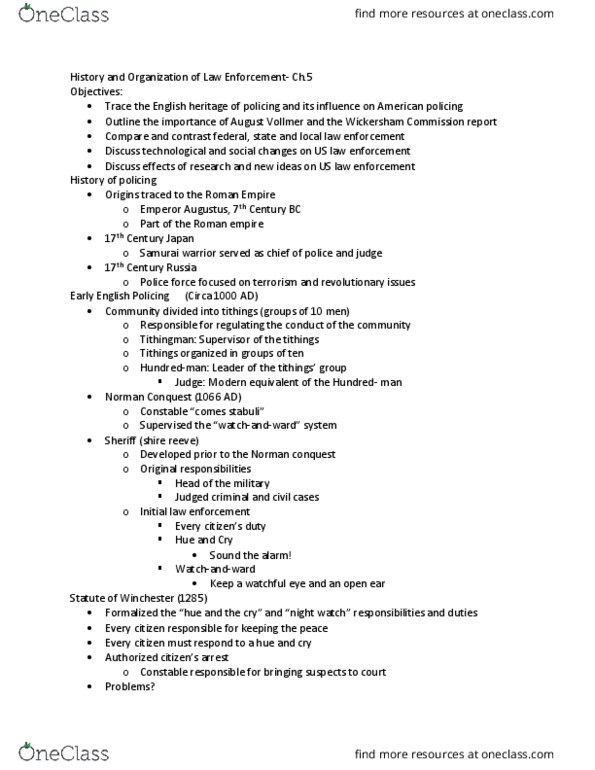 CRIM 101 Lecture Notes - Lecture 5: Pepper Spray, Polygraph, Combined Dna Index System thumbnail