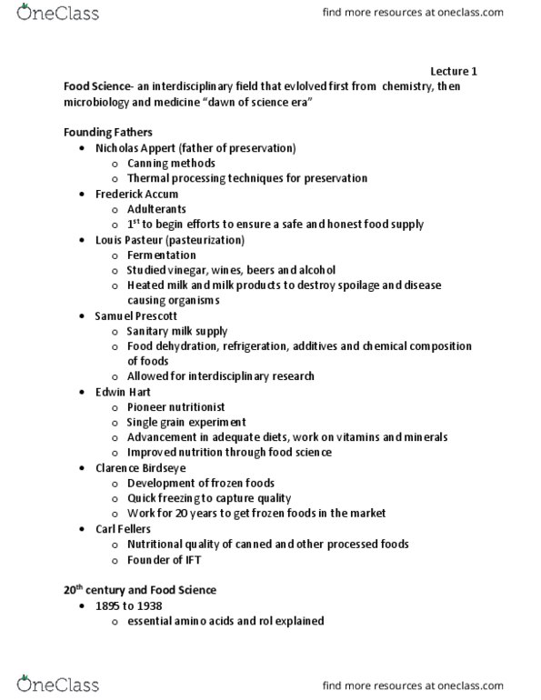 FDST 100 Lecture Notes - Lecture 1: Scientific Control, Food Processor, Aseptic Processing thumbnail