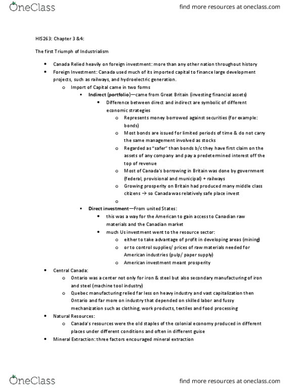 HIS263Y5 Chapter Notes - Chapter 3, 4: Consumer Organization, Utopia, Portfolio Investment thumbnail