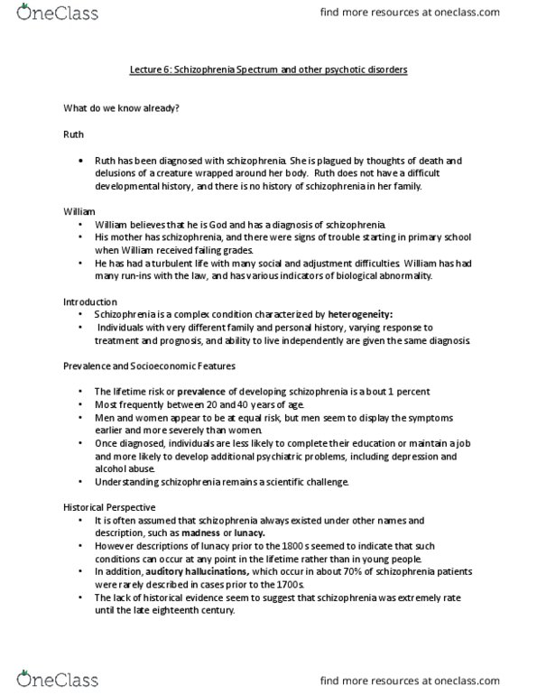 PSY240H5 Lecture Notes - Lecture 6: Speech Disorder, Catatonia thumbnail