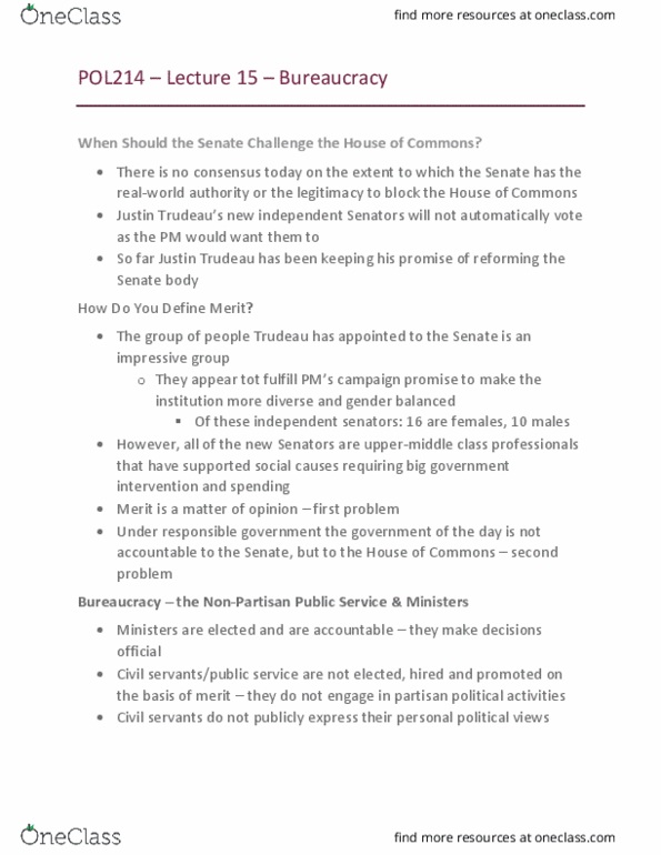 POL214Y5 Lecture Notes - Lecture 15: Justin Trudeau, Responsible Government thumbnail