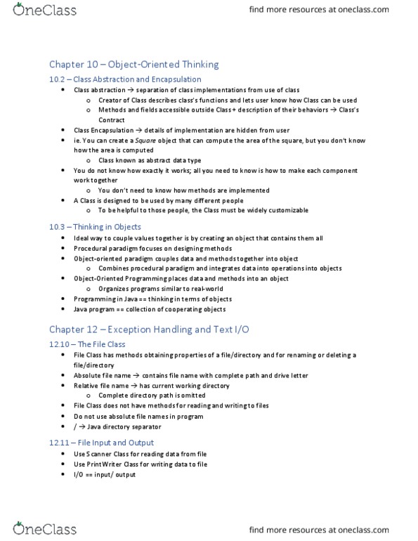 CSE 8B Chapter Notes - Chapter 10, 12: Abstract Data Type, Working Directory, Drive Letter Assignment thumbnail