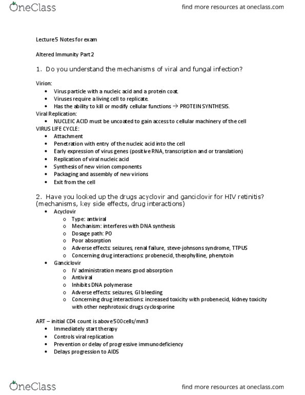 NURS 2050 Lecture Notes - Lecture 10: Fatty Liver, Integrase, Androgen Replacement Therapy thumbnail