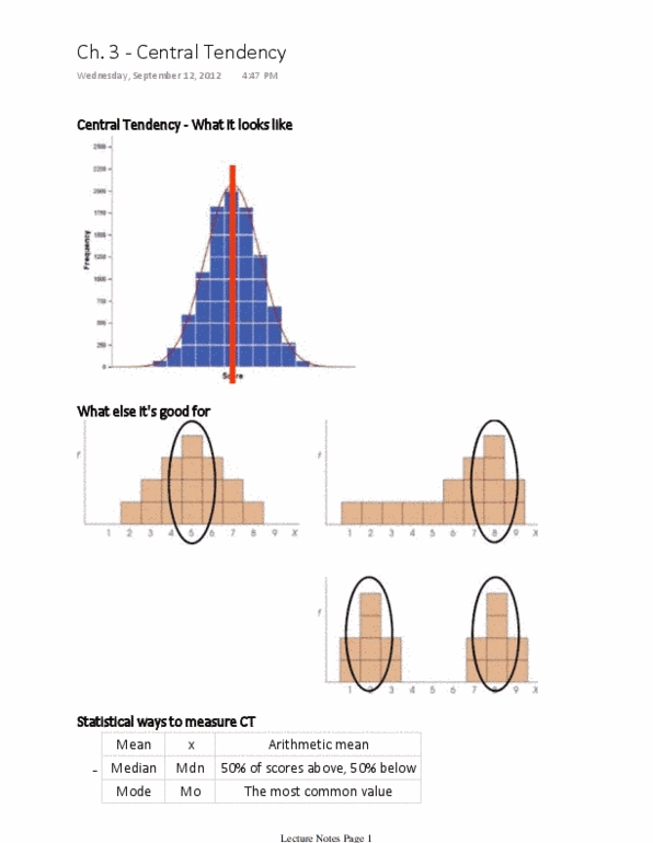 PSYC 2530 Lecture Notes - Level Of Measurement, Centroid, Sample (Statistics) thumbnail