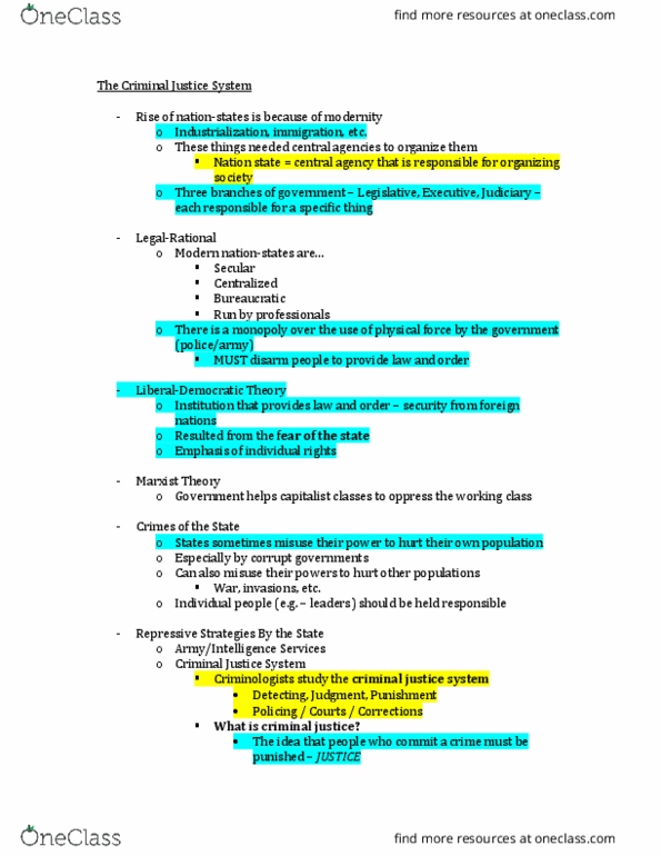 SOC 2760 Lecture Notes - Lecture 13: Actus Reus, Exmilitary, Nationstates thumbnail