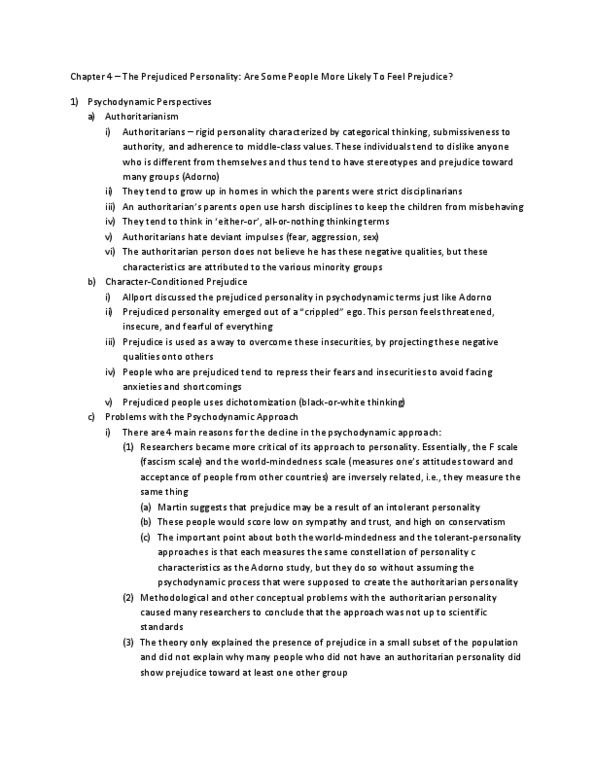 PSYC12H3 Chapter Notes - Chapter 4: Social Desirability Bias, Group Conflict, Conventionalism thumbnail