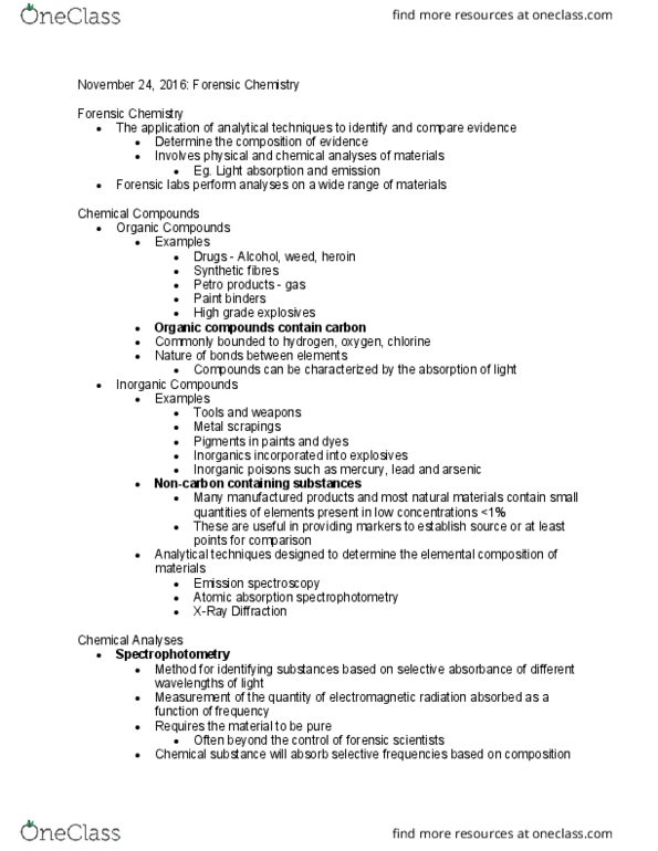 FSC239Y5 Lecture Notes - Lecture 25: Atomic Absorption Spectroscopy, Emission Spectrum, Spectrophotometry thumbnail