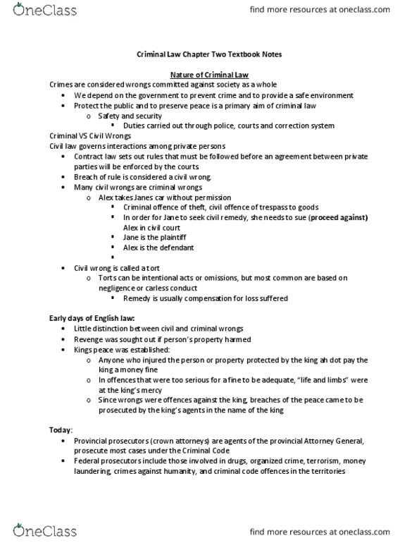 CRJS 3011 Chapter Notes - Chapter Ch. 2: Indictable Offence, Youth Criminal Justice Act, Crown Attorney thumbnail