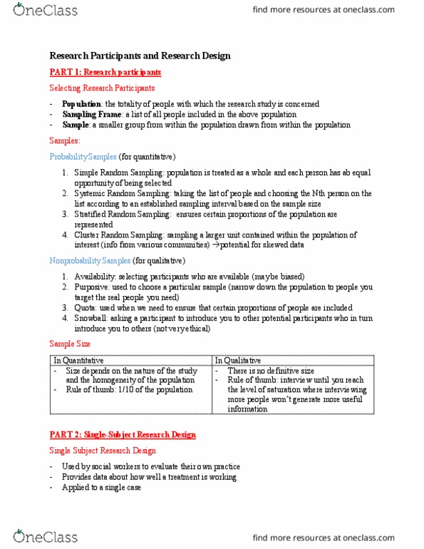 SOWK 2501 Lecture Notes - Lecture 6: Program Evaluation thumbnail