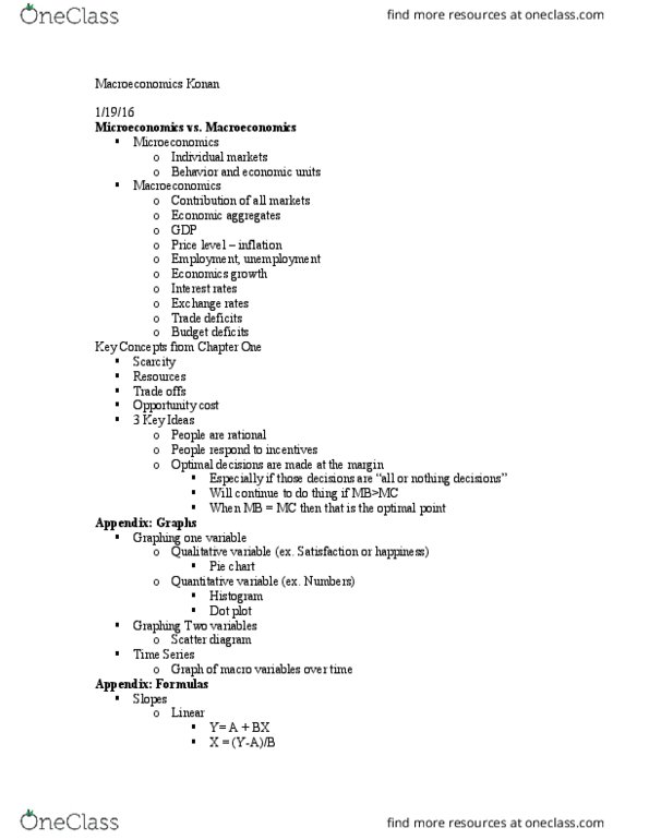 ECON1130 Lecture Notes - Lecture 2: Pie Chart, Scatter Plot, Histogram thumbnail