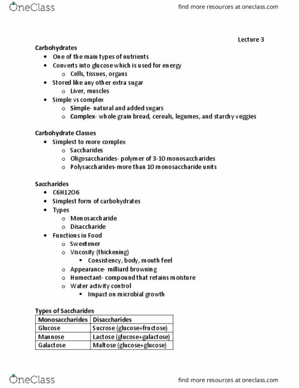 FDST 100 Lecture Notes - Lecture 3: High Fructose Corn Syrup, Sorbose, Sugarcane thumbnail